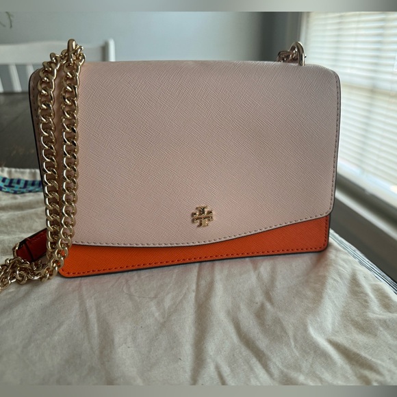 Tory Burch Handbags - Tory Burch shoulder chain bag orange and nude